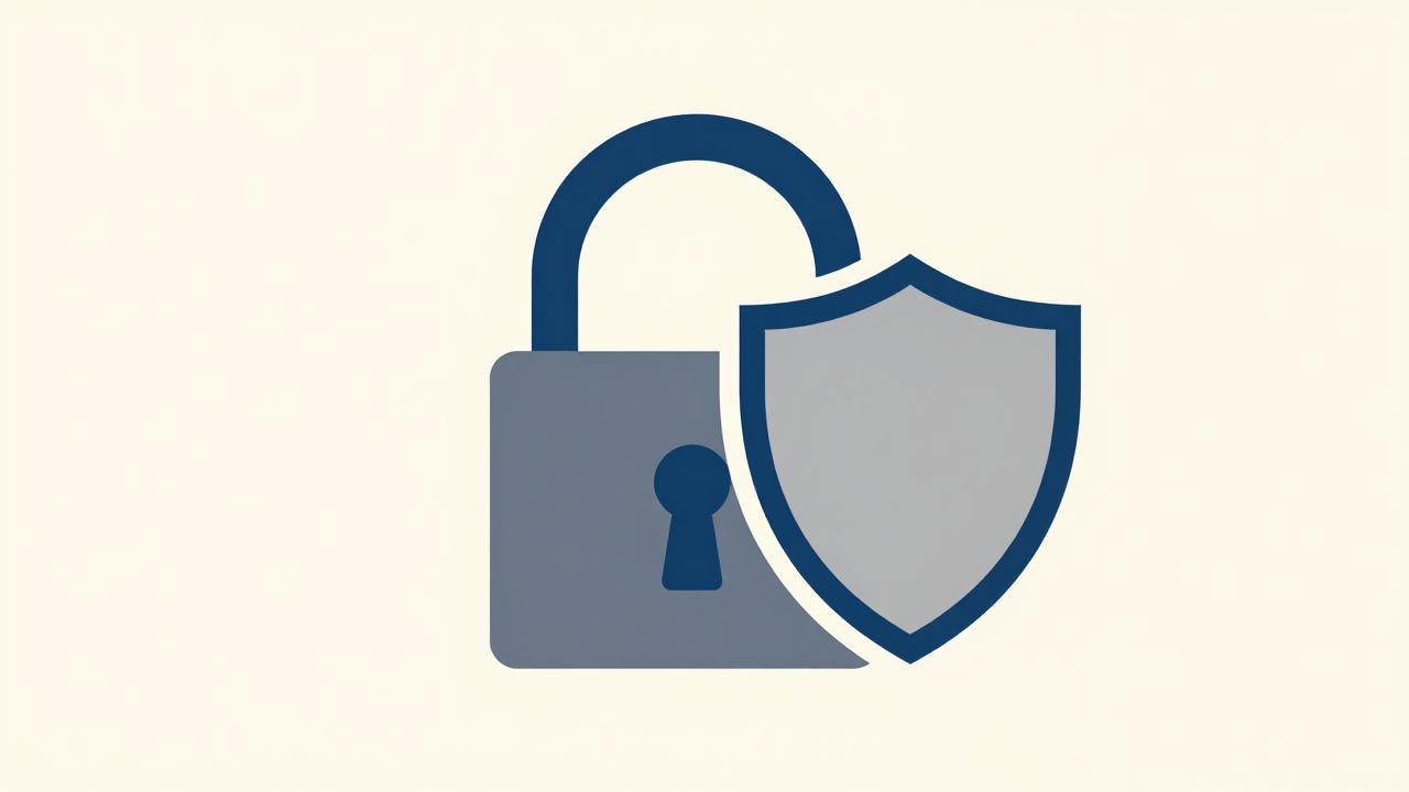 Padlock with shield symbolizing frozen credit